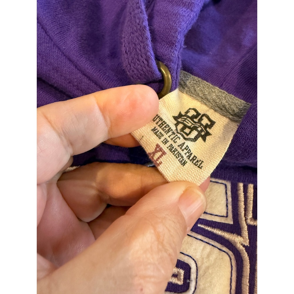 Authentic Apparel LSU Tigers Purple Contrast Stitch Hoodie Mens‎ XL NCAA Graphic - Picture 7 of 10